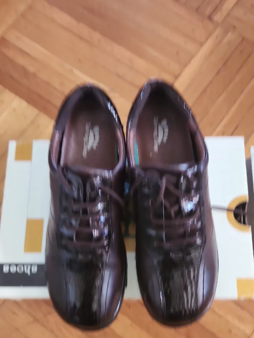 Spring Step Kid’s Dark Brown Lace-Up Oxford with Croc Texture. Like New